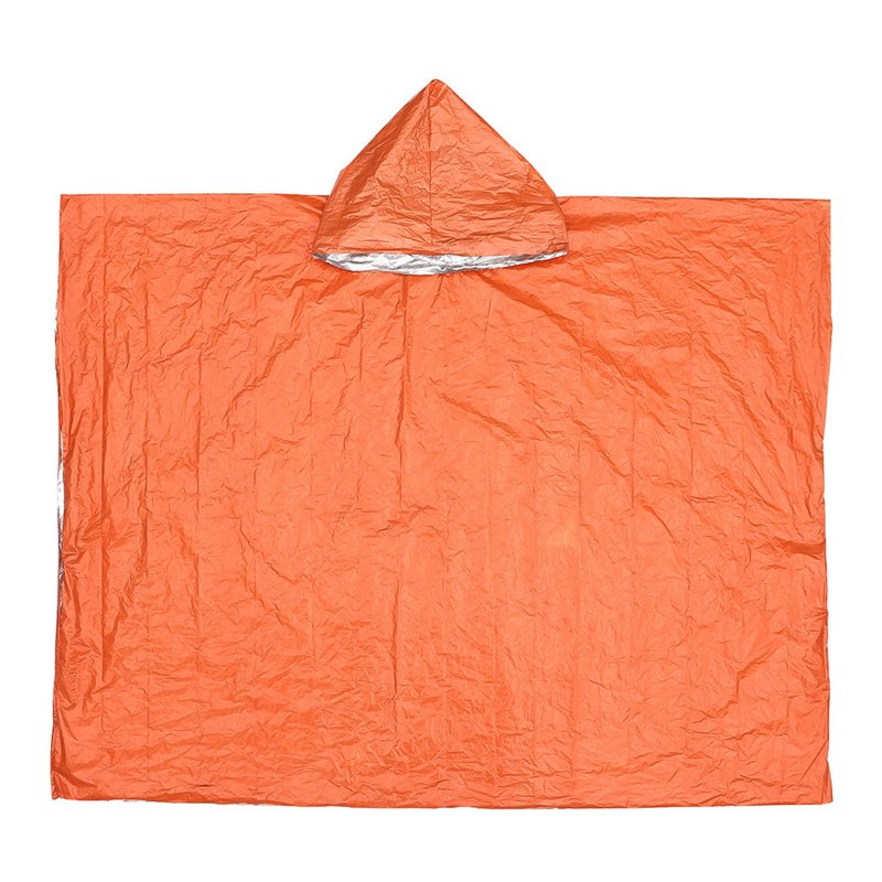 4PCS Emergency Rain Poncho Reusable Weather Resistant PE Aluminum Film Raincoat