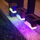 4PCS LED RGB 7Colors Change Solar Outdoor Waterproof Wall Light for Garden Yard Fence RGB