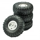 4PCS Metal Beadlock Wheel Rim Rubber Tires Set for MN45 D90 91 96 99 99S 99A 1 12 Rc Car Silver