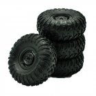 4PCS Metal Beadlock Wheel Rim Rubber Tires Set for MN45 D90 91 96 99 99S 99A 1/12 Rc Car black