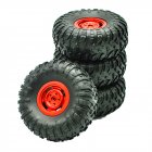 4PCS Metal Beadlock Wheel Rim Rubber Tires Set for MN45 D90 91 96 99 99S 99A 1 12 Rc Car red