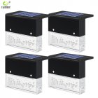 4PCS RGB Warm White Solar Lamp Path Stair Step Outdoor Waterproof LED Garden Landscape Light Black  4pcs white boxes 