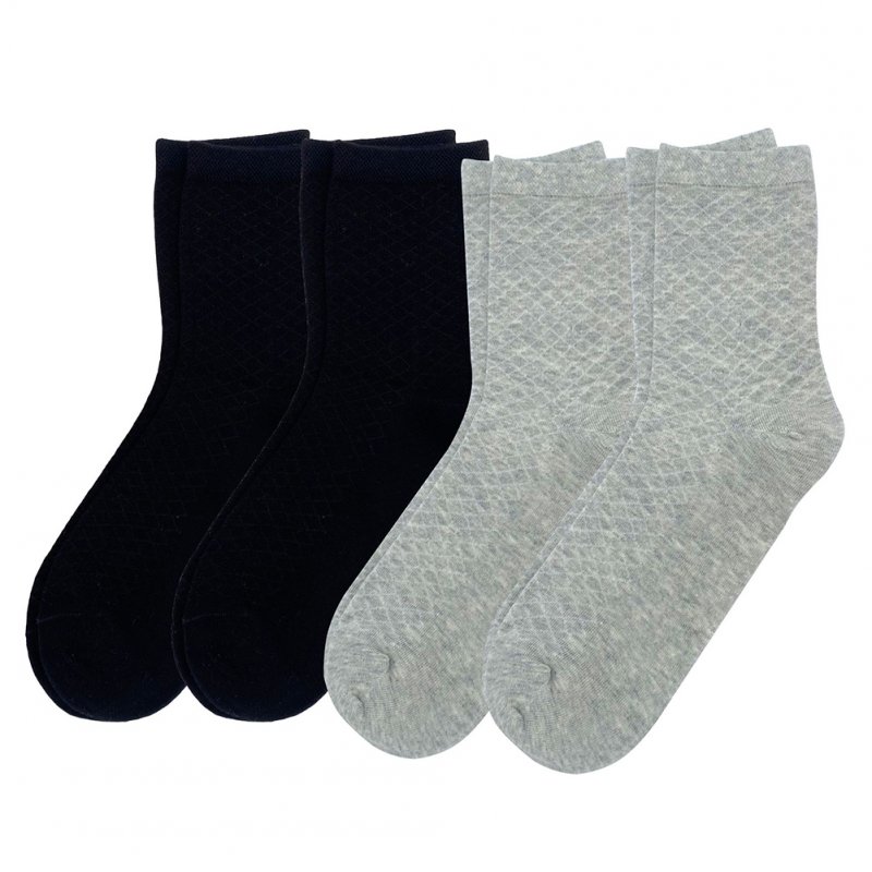 4Pairs Women Cotton Mid-calf Length Socks Breathable Mesh Socks 2#_One size