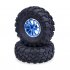 4Pcs 1 9  Beadlock Wheel Rim   1 9 Rubber Tires Set for 1 10 RC Crawler Axial SCX10 90046 Traxxas TRX 4 Redcat GEN 8 RC Car Parts blue