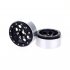 4Pcs Aluminum Alloy 1 9 Beadlock Wheels Rims for 1 10 RC Crawler Axial SCX10 SCX10 II 90046 Traxxas TRX4 D90 Black wheel   silver outer ring C