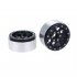 4Pcs Aluminum Alloy 1 9 Beadlock Wheels Rims for 1 10 RC Crawler Axial SCX10 SCX10 II 90046 Traxxas TRX4 D90 Black wheel   silver outer ring C