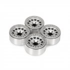 4Pcs Aluminum Alloy 1.9  Wheels Rims for 1/10 RC Crawler Axial SCX10 SCX10 II 90046 Traxxas TRX4 D90 Silver + silver