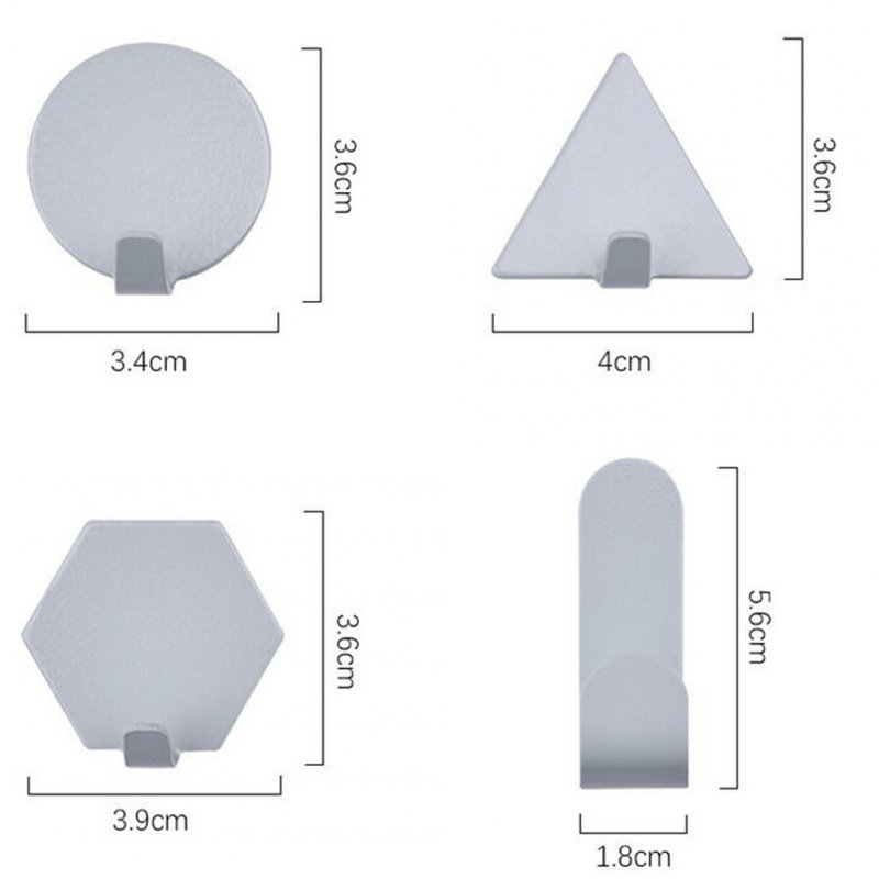 4Pcs Geometric Shape Adhesive Iron Hook Hanger for Kitchen Wall Decor