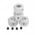 4Pcs RBR C 12MM Metal Wheel Hex Connector For WPL JJRC MN RC Car Parts 12x12x8 9mm Silver