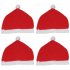4Pcs Santa Hat For Car Seat Headrest Protector Christmas Decoration Cute Auto Interior Accessories For Most Car Headrests red