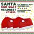 4Pcs Santa Hat For Car Seat Headrest Protector Christmas Decoration Cute Auto Interior Accessories For Most Car Headrests red