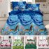 4Pcs Set 3D Printed Stylish Bed Set Bed Sheet Quilt Cover Pillowcases Wedding Housewarming Decoration
