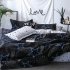 4Pcs Set Fashion Skin Friendly Bed Sheet Duvet Cover Pillowcase Set Star