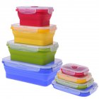 4Pcs Set Folding Silicone Lunch Preservation Box for Oudoor Traveling Four piece set
