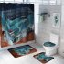 4Pcs Set Mermaid Print Shower Curtain with Non Slip Rugs Toilet Lid Cover Bath Mat 1  As shown