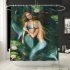 4Pcs Set Mermaid Print Shower Curtain with Non Slip Rugs Toilet Lid Cover Bath Mat 1  As shown