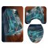 4Pcs Set Mermaid Print Shower Curtain with Non Slip Rugs Toilet Lid Cover Bath Mat 1  As shown