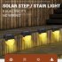 4Pcs Solar Lamp LED Waterproof Outdoor Light for Waterproof Landscape Step Stair Deck Yard Balcony Fence Brown warm light