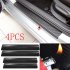 4Pcs set 3D Carbon Fiber Black Car Door Sill Scuff Plate Cover Anti Scratch Sticker black