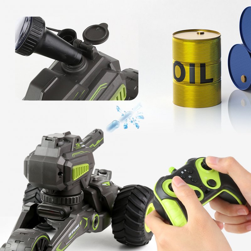 2-in-1 Stunt Remote Control Car Bubble Blowing Water Bomb Tank with Music Light Detachable Drift Deformation Car 