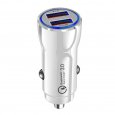 QC3.0 3.1A Fast Charge Car Charger - White