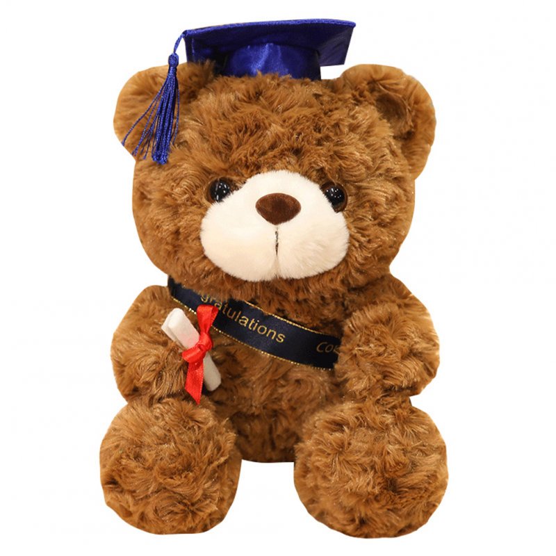 Cute Doctor Cap Bear Doll Graduation Bear Plush Doll Stuffed Plush Toys For Birthday Graduate Gifts For Student Kids black hat A 23cm