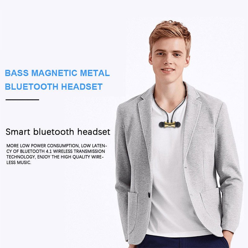 Bluetooth 4.2 Stereo Earphone Headset Wireless Magnetic In-Ear Earbuds  