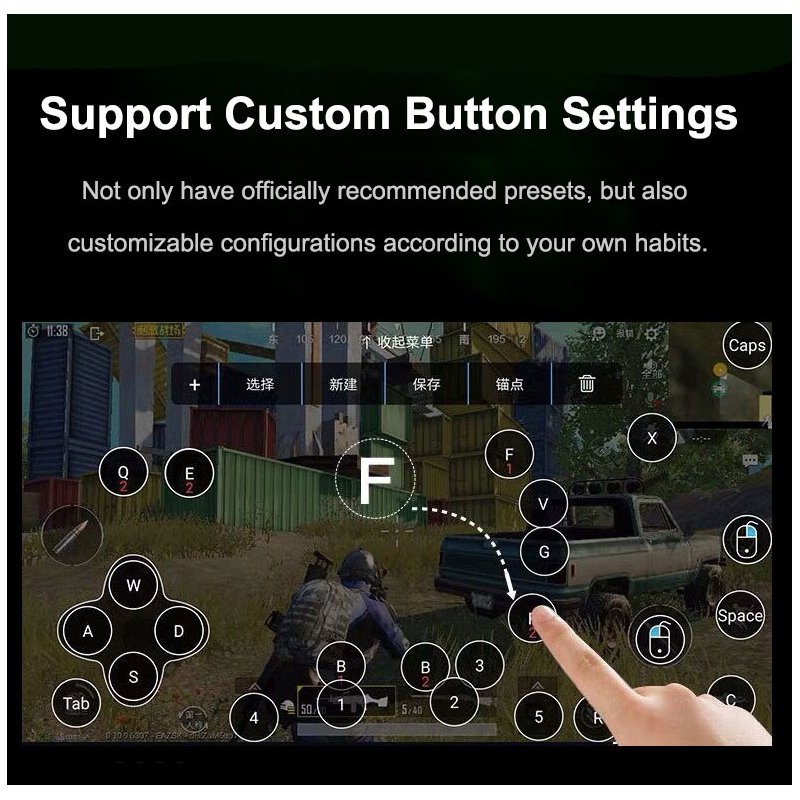 PUBG Mobile Gamepad Controller Gaming Keyboard Mouse Converter for Android Phone to PC Bluetooth Adapter  Keyboard mouse converter 3pcs/set