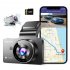 4k   1080p Car DVR Dual Dash Cam Gps And Wifi Camera Recorder With 32gb Sd Card Night Vision Parking Monitor Black