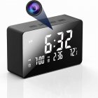 4k 1080p Full Hd Wireless Wifi Mini Camera Led Digital Electronic Alarm Clock Nanny Cam Night Vision Motion Detection Camcorder LCD alarm clock black