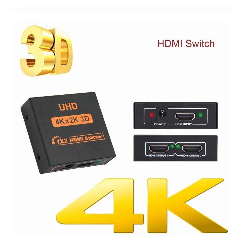 4k*2k HDMI Splitter Full HD 1080p Video HDMI Switch Switcher  European plug