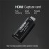 4k 30hz Video Capture Card Hdmi Usb3 0 Hd Video Grabber Box for Computer Obs Game Live Recording Black
