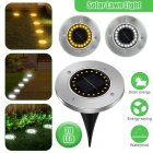 4pcs 20 Led Underground Lights Automatic Charging Solar Buried Lamps For Lawn Garden Pathway Decor