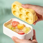 4pcs 6 Cavities Stackable Ice Mold Ice Tray Space Saving Food Grade Silicone Premium Ice Ball Maker With Lids yellow 4pcs/pack