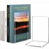 4pcs Acrylic Bookends Clear Book Ends For Shelves Transparent Book Stoppers For Books CD File Video Games 4pcs