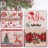 4pcs Christmas Cartoon Knitted Placemats Insulated Table Mats for Kitchen Restaurant Table Decorations