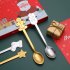 4pcs Christmas Spoon Set Creative Stainless Steel Coffee Dessert Spoon Set for Christmas Gold