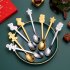 4pcs Christmas Spoon Set Creative Stainless Steel Coffee Dessert Spoon Set for Christmas Silver