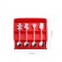 4pcs Christmas Spoon Set Creative Stainless Steel Coffee Dessert Spoon Set for Christmas Silver