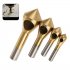 4pcs Countersink Deburring Drill Bits Taper Hole Cutter Chamfering Tools 2 20mm titanium plated