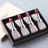 4pcs Crystal Rhinestone Bow Lipstick Makeup Lipstick Set Long Lasting Moist Non stick Cup Makeup Gift 02 