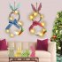 4pcs Diy Easter Wooden Rabbit Ornament With Jute Twine Easter Decorations For Spring Home Table Decor as shown in the picture