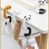 4pcs Foldable Hanger Cartoon Animals Non slip Strong Load bearing Table Hook For Handbag School Bags Key Chains set