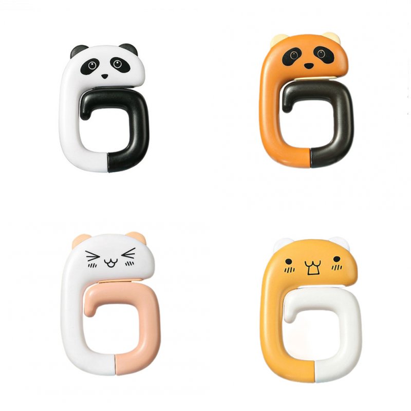 4pcs Foldable Hanger Cartoon Animals Non-slip Strong Load-bearing Table Hook For Handbag School Bags Key Chains set
