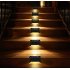 4pcs LED Solar Stairs Lights Outdoor Waterproof Garden Pathway Courtyard Patio Steps Fence Lamps Black warm light