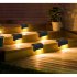 4pcs LED Solar Stairs Lights Outdoor Waterproof Garden Pathway Courtyard Patio Steps Fence Lamps Brown warm light
