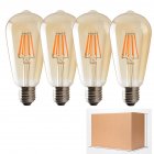 4pcs Led Edison Filament Bulb 4w/6w/8w E27 Antique Retro Light Bulb Simple Installation Household Lighting Lamp 4 watts