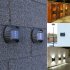 4pcs Led Outdoor Solar Lamp Intelligent Sensor Waterproof Automatic Garden Decorative Light Wall Lamp 8LED  white light 