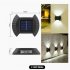 4pcs Led Outdoor Solar Lamp Intelligent Sensor Waterproof Automatic Garden Decorative Light Wall Lamp 8LED  Warm Light 