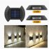 4pcs Led Outdoor Solar Lamp Intelligent Sensor Waterproof Automatic Garden Decorative Light Wall Lamp 8LED  white light 